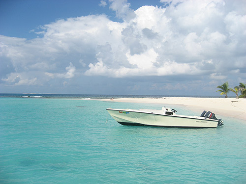 [Click to enlarge beach at Sandy Island]