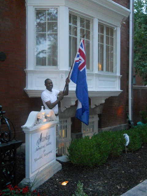 Felix and the Anguilla Flag in Denver