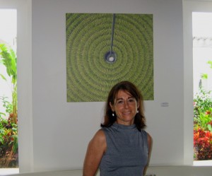 Lynne and her painting, "Bliss"