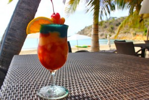 a colorful frozen cocktail at davida bayside grill