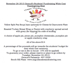 gerauds thanksgiving fundraiser