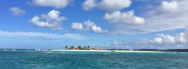 approaching sandy island from the sea