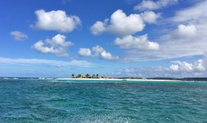 approaching sandy island from the sea